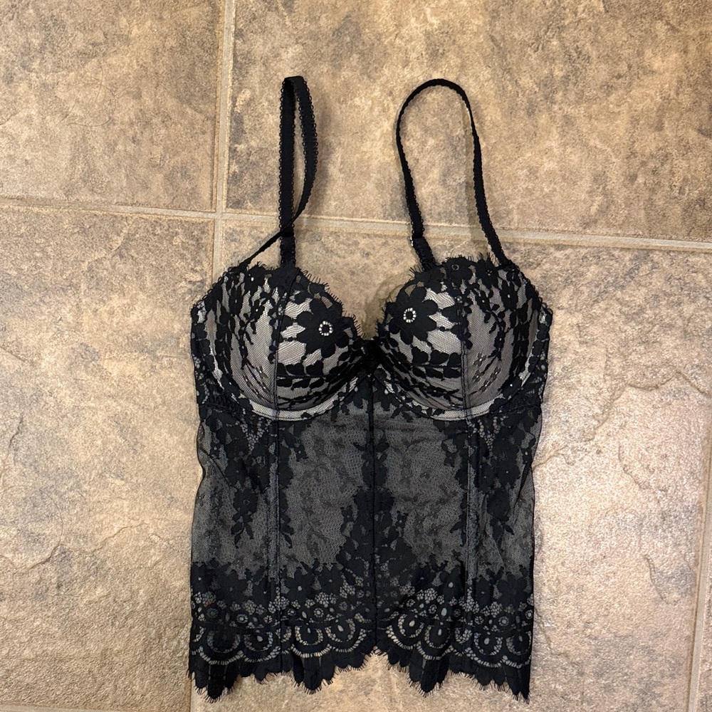 Victoria's Secret Black Lace Bustier